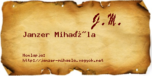 Janzer Mihaéla névjegykártya